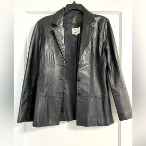 Leather Vintage Vakko Sport Blazer Jacket - Black Size XS